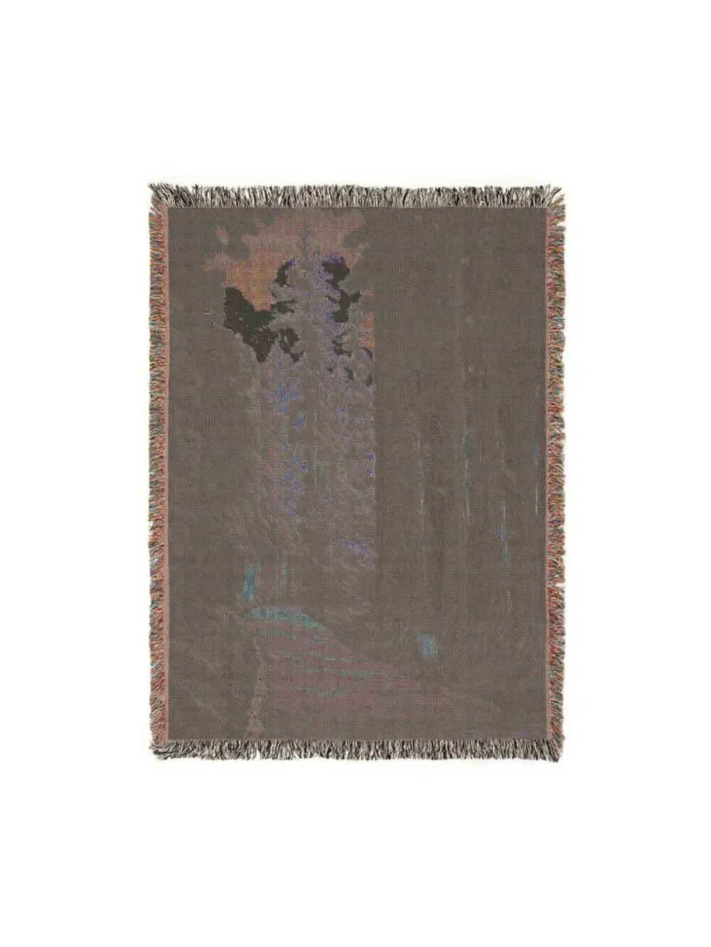 Vintage Green Japanese Landscape Woven Blanket – Nikko Kaido by Kawase Hasui